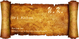 Uri Kolos névjegykártya